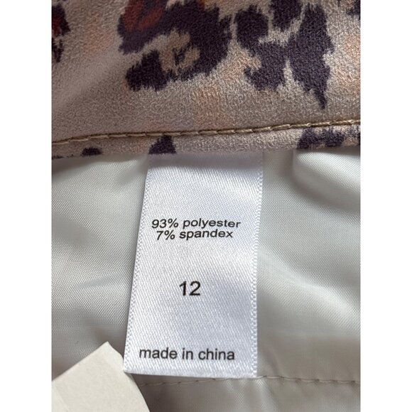 Maurices Button Front A-Line Skirt Size 12 Knee Length Leopard Print New - Picture 4 of 4